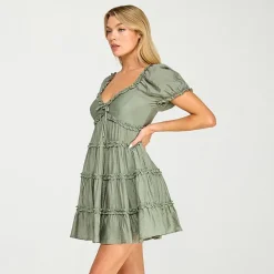 Trixxi Womens Juniors Sweetheart Neck Sleeveless Babydoll Dress