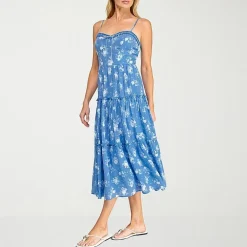 Trixxi Womens Juniors Sweetheart Neck Sleeveless Floral A-Line Dress