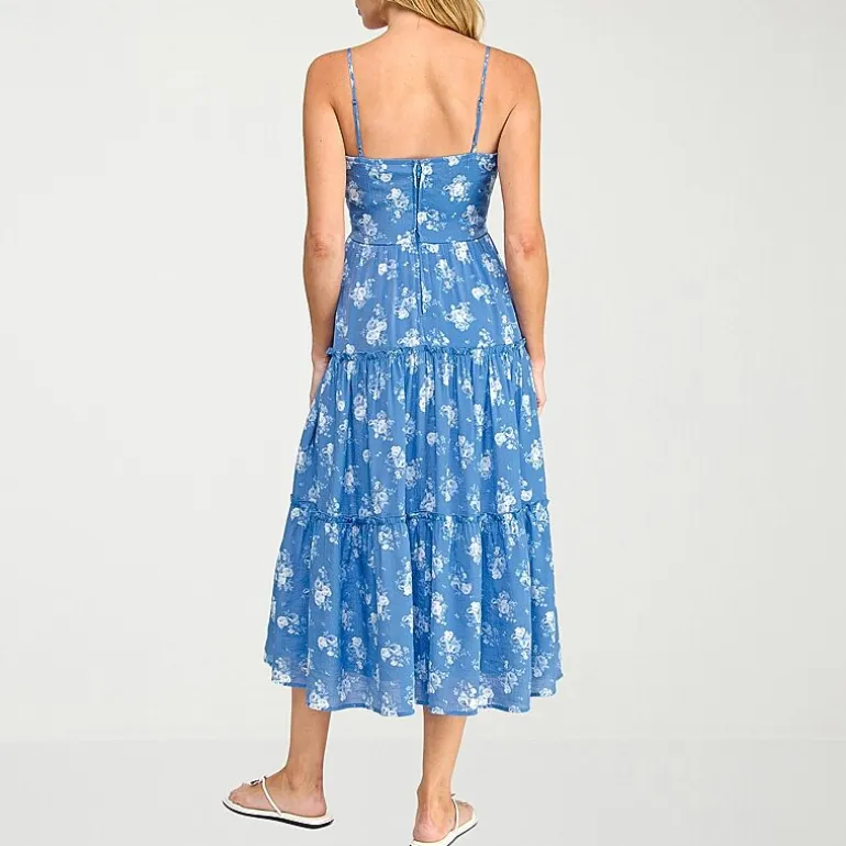 Trixxi Womens Juniors Sweetheart Neck Sleeveless Floral A-Line Dress