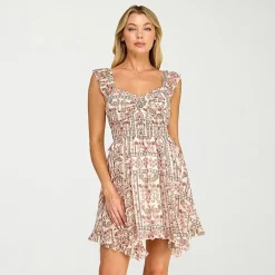 Trixxi Womens Juniors Sweetheart Neck Short Sleeve Flutter Fit + Flare Dress