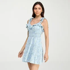 Trixxi Womens Juniors Sweetheart Neck Sleeveless Floral Fit + Flare Dress