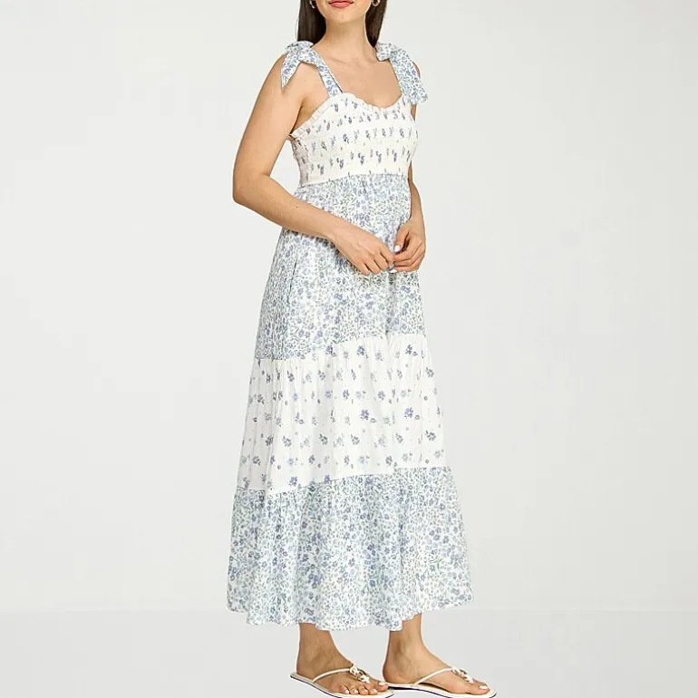 Trixxi Womens Juniors U Neck Short Sleeve Floral A-Line Dress
