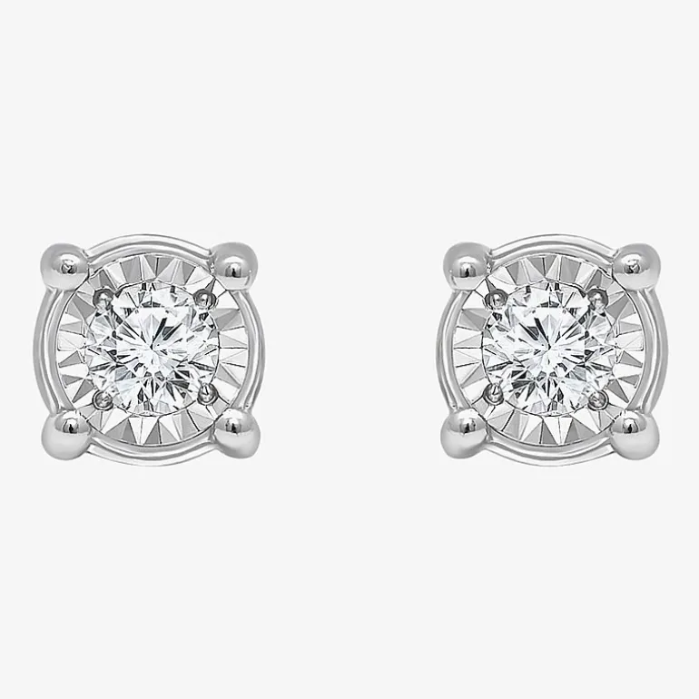 Tru Miracle 1/2 CT. T.W. Lab-Grown White Diamond 10K Gold 5.8mm Stud Earrings