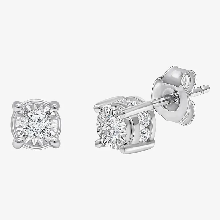 Tru Miracle 1/2 CT. T.W. Lab-Grown White Diamond 10K Gold 5.8mm Stud Earrings