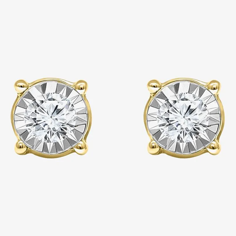Tru Miracle 1 CT. T.W. Lab Grown White Diamond 10K Gold 6.8mm Round Stud Earrings