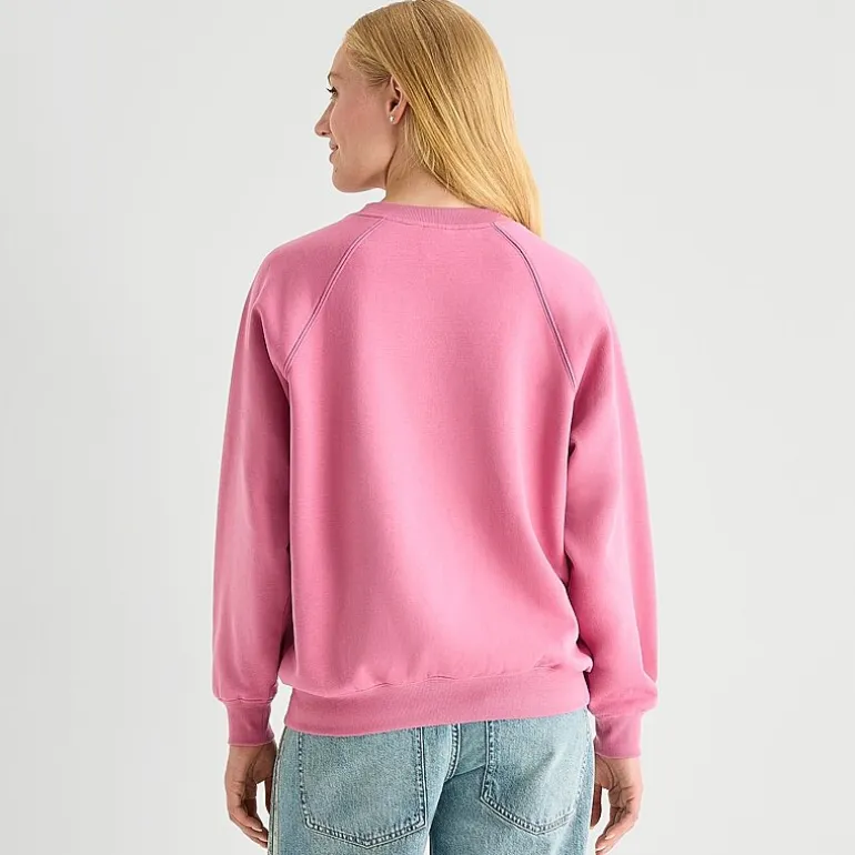 Trust The Universe Fleece Womens Juniors Crew Neck Long Sleeve Sweatshirt