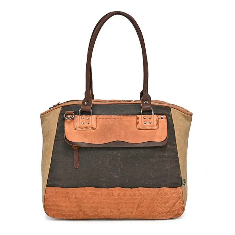 TSD Brand Tapa 2-Tone Satchel Messenger Bag