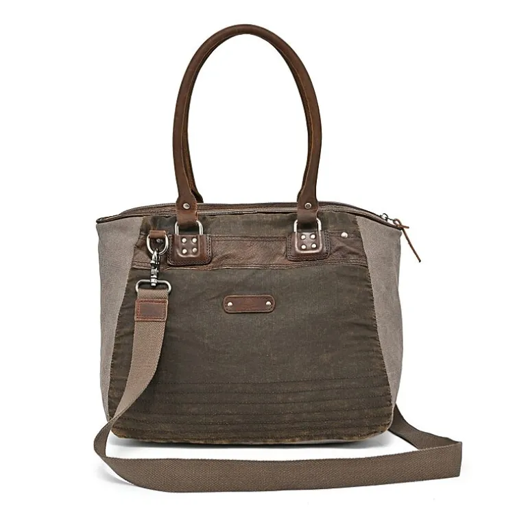 TSD Brand Tapa 2-Tone Satchel Messenger Bag