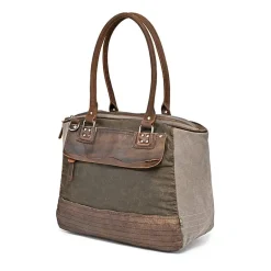 TSD Brand Tapa 2-Tone Satchel Messenger Bag