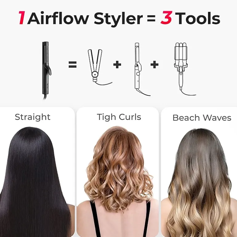 TYMO Airflow 50s Fast Heat Up 1" 2 In 1 Curler & Flat Iron Flat Iron