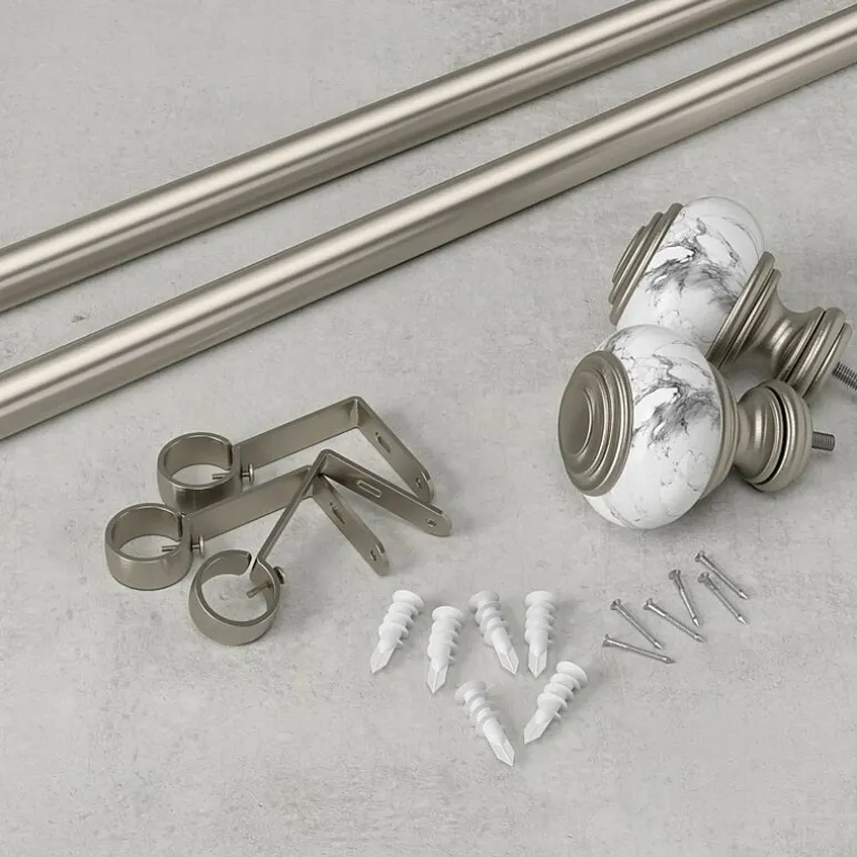Umbra Marble Knob 1 IN Adjustable Curtain Rod