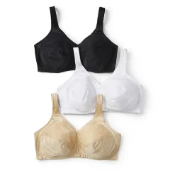 Underscore Fashion Plus Comfort Lace Trim Unlined Wireless Full Coverage Bra
