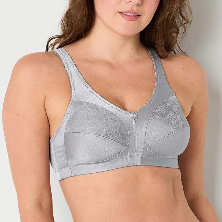 Underscore Fashion Plus Comfort Lace Trim Unlined Wireless Full Coverage Bra