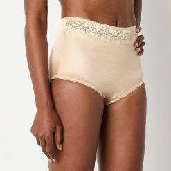 Underscore Rainbow Stretch Satin Lace Trim Control Briefs