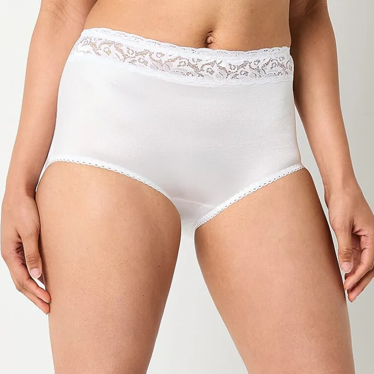 Underscore Rainbow Stretch Satin Lace Trim Control Briefs