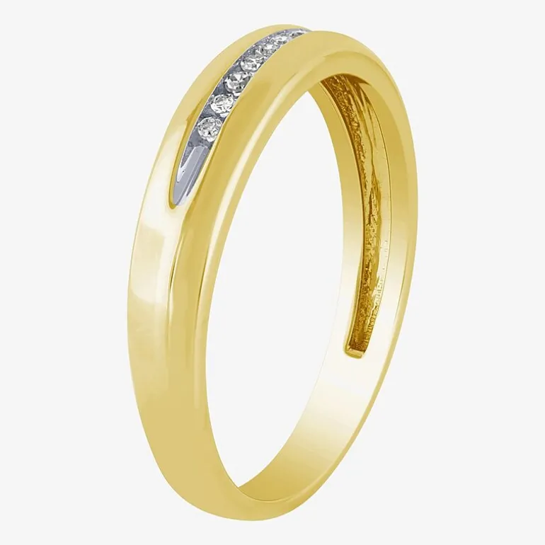 Unisex Adult 1/3 CT. T.W. White Diamond 10K Two Tone Gold Halo Side Stone Ring Set