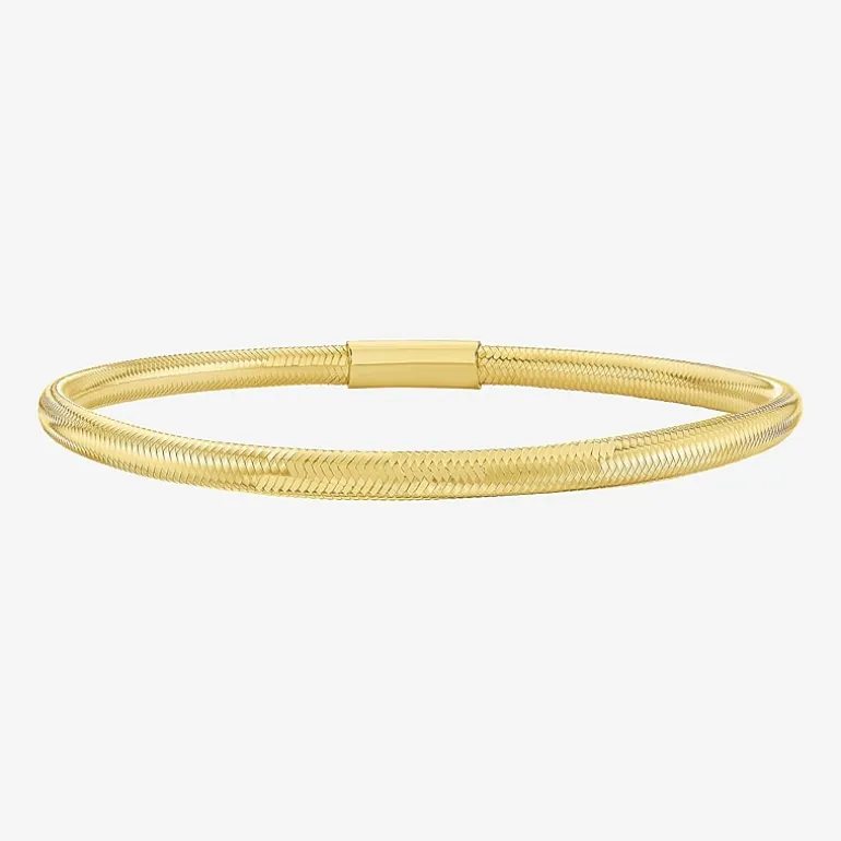 Unisex Adult 14K Gold Bangle Bracelet