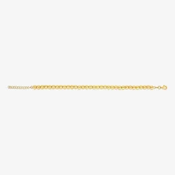 Unisex Adult 14K Gold 8 Inch Bead Chain Bracelet
