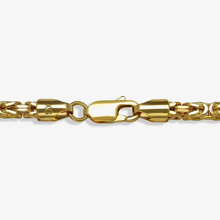 Unisex Adult 14K Gold 22 Inch Byzantine Chain Necklace