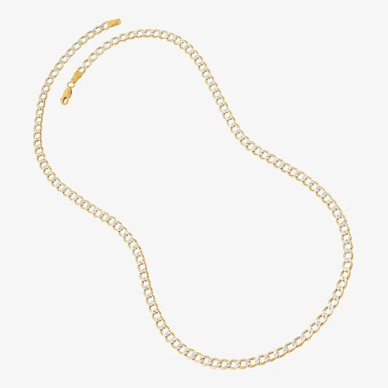 Unisex Adult 10K Gold 26 Inch Curb Chain Necklace
