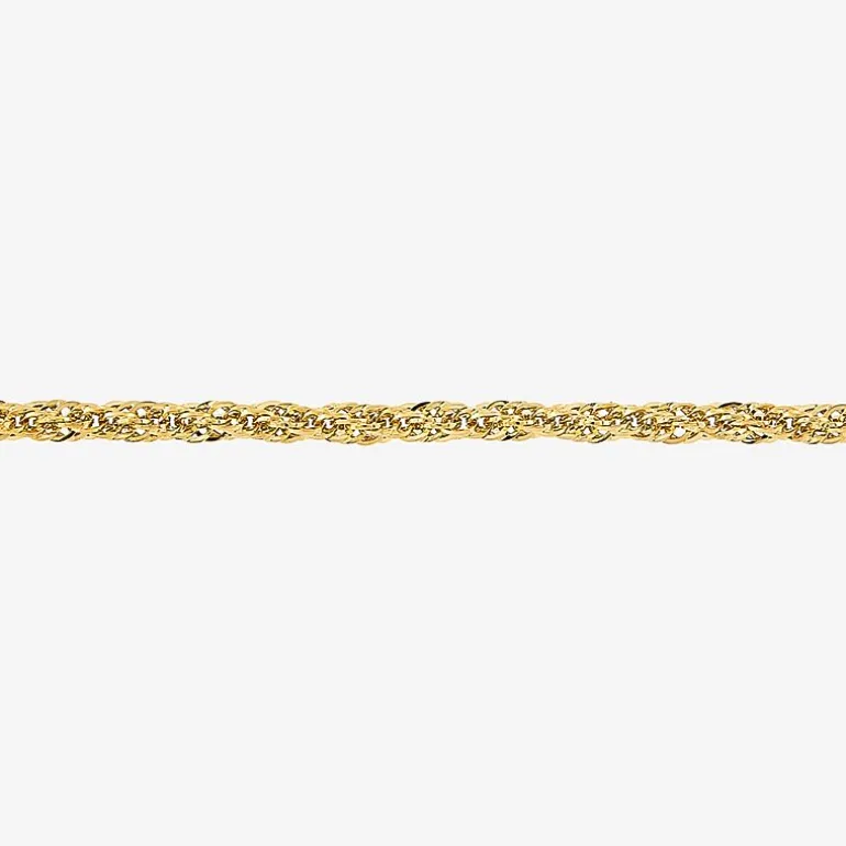 Unisex Adult 10K Gold 18 Inch Rope Chain Necklace