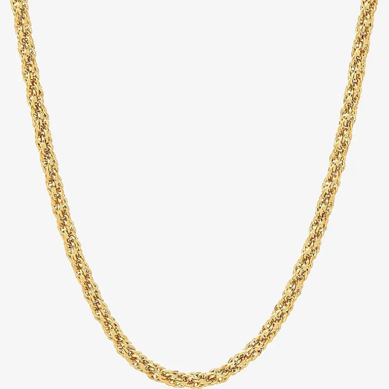 Unisex Adult 10K Gold 18 Inch Rope Chain Necklace