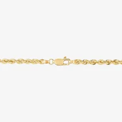 Unisex Adult 10K Gold 18 Inch Rope Chain Necklace