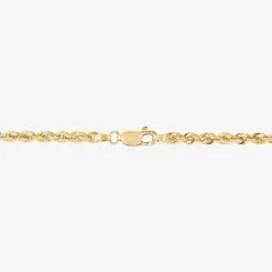 Unisex Adult 10K Gold 18 Inch Rope Chain Necklace