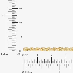 Unisex Adult 10K Gold 18 Inch Rope Chain Necklace