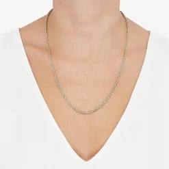 Unisex Adult 10K Gold 18 Inch Rope Chain Necklace