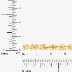 Unisex Adult 14K Gold 24 Inch Rope Chain Necklace