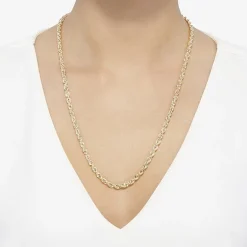 Unisex Adult 14K Gold 24 Inch Rope Chain Necklace