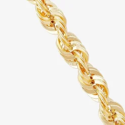 Unisex Adult 10K Gold 22 Inch Rope Chain Necklace