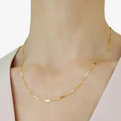 Unisex Adult 14K Gold 18 Inch Singapore Chain Necklace
