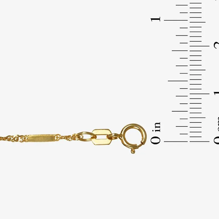Unisex Adult 14K Gold 18 Inch Singapore Chain Necklace