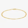 Unisex Adult 14K Gold 8 1/2 Inch Solid Figaro Chain Bracelet