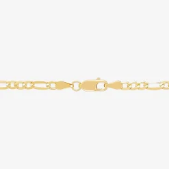Unisex Adult 14K Gold 8 1/2 Inch Solid Figaro Chain Bracelet