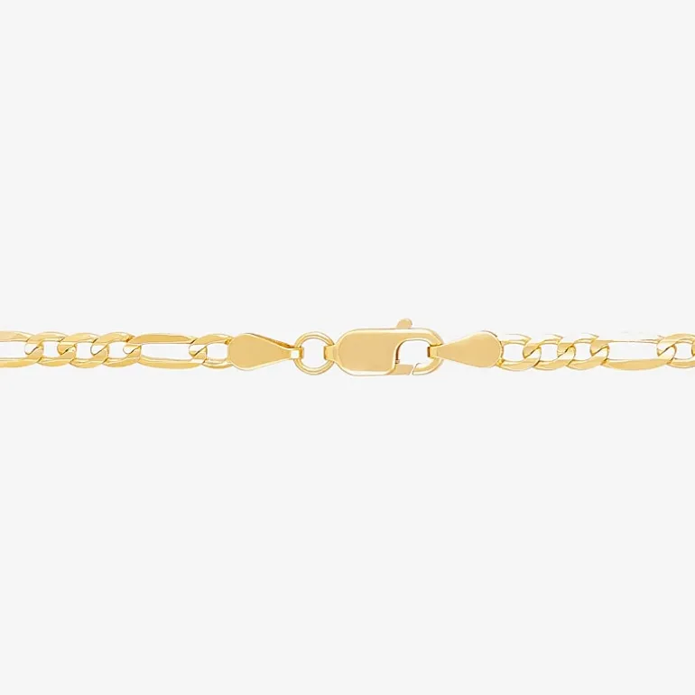 Unisex Adult 14K Gold 8 1/2 Inch Solid Figaro Chain Bracelet