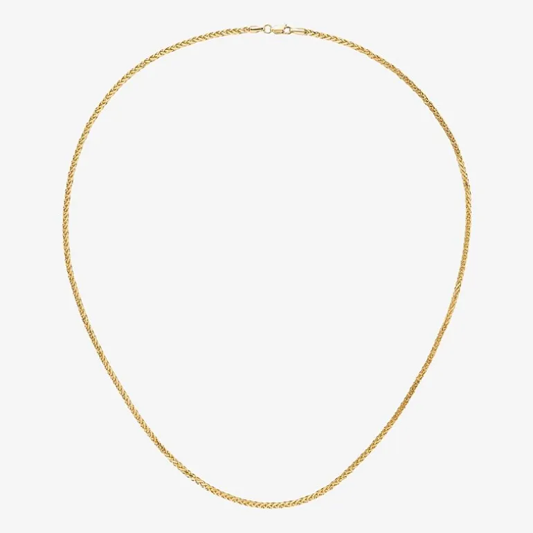 Unisex Adult 14K Gold 20 Inch Wheat Chain Necklace