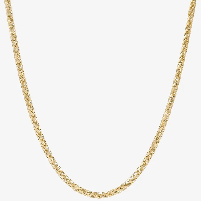 Unisex Adult 14K Gold 20 Inch Wheat Chain Necklace