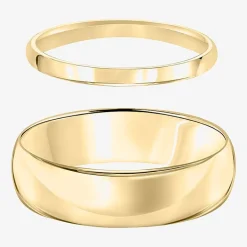 Unisex Adult 10K Gold Wedding Ring Set