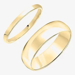 Unisex Adult 10K Gold Wedding Ring Set