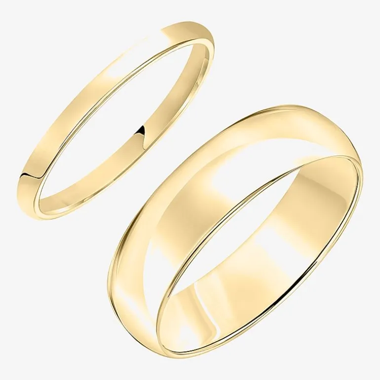 Unisex Adult 10K Gold Wedding Ring Set