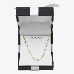 Unisex Adult 14K Two Tone Gold 20 Inch Valentino Chain Necklace