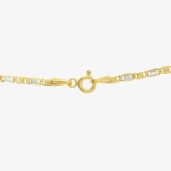 Unisex Adult 14K Two Tone Gold 20 Inch Valentino Chain Necklace