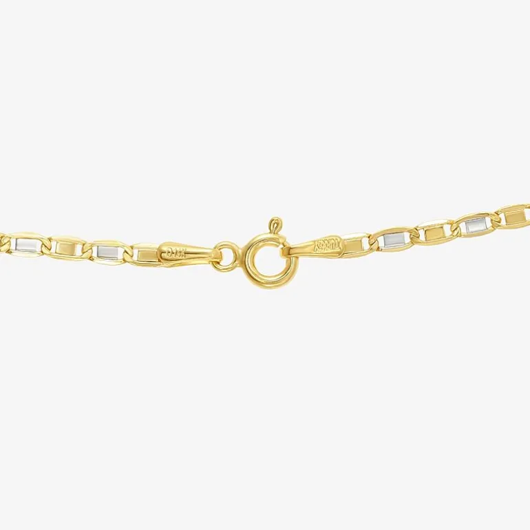 Unisex Adult 14K Two Tone Gold 20 Inch Valentino Chain Necklace