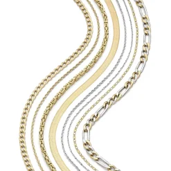 Unisex Adult 14K Two Tone Gold 20 Inch Valentino Chain Necklace