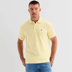 U.S. Polo Assn. Interlock Pique Mens Classic Fit Short Sleeve Polo Shirt