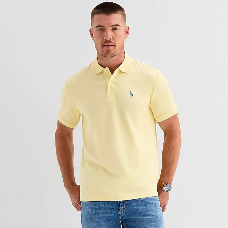 U.S. Polo Assn. Interlock Pique Mens Classic Fit Short Sleeve Polo Shirt