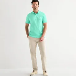 U.S. Polo Assn. Interlock Pique Mens Classic Fit Short Sleeve Polo Shirt
